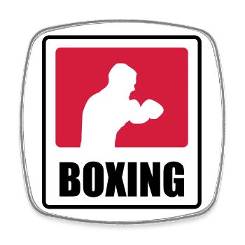 Boxer - Boxen 🥊 - Viereckiger Kühlschrankmagnet - Weiß - Vorne