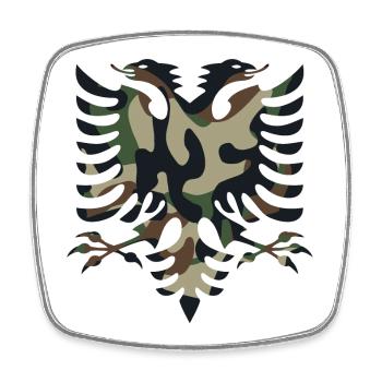 Couleurs de camouflage du drapeau de l'Albanie - Magnet carré - blanc - Devant