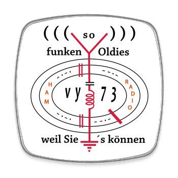Amateurfunker, Oldies funken weil Sie`s können - Viereckiger Kühlschrankmagnet - Weiß - Vorne