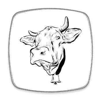 Vaches vaches - Magnet carré - blanc - Devant