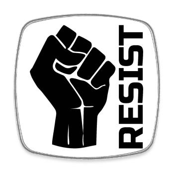Resist with fist - in black - Viereckiger Kühlschrankmagnet - Weiß - Vorne