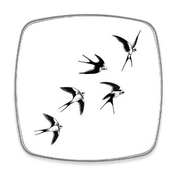 Vögel schwalben - Viereckiger Kühlschrankmagnet - Weiß - Vorne