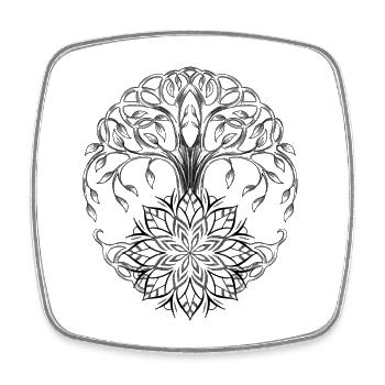 Arbre de vie celtique - Magnet carré - blanc - Devant