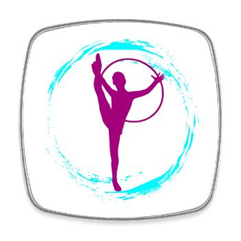 Gymnastics rythmiques - Magnet carré - blanc - Devant