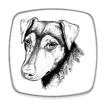Terrier portrait - Square fridge magnet - white - Front