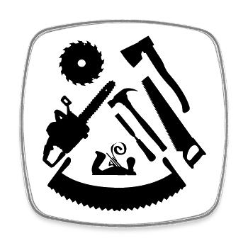 Wood tool - Square fridge magnet - white - Front