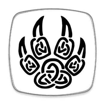 Griffes noires de loup viking - Magnet carré - blanc - Devant