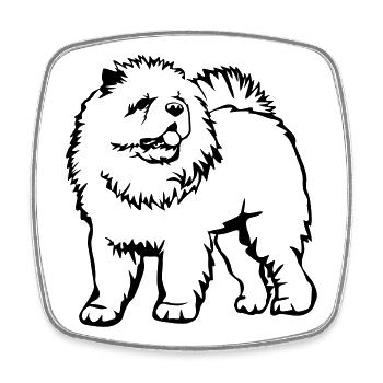 Chow Chow - Square fridge magnet - white - Front