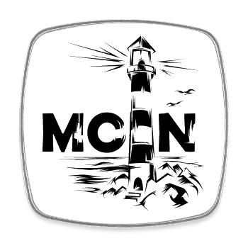 Moin Symbole du phare de la mer Baltique Mer du Nord - Magnet carré - blanc - Devant