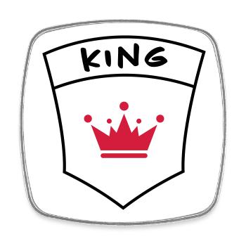 King auf Brusttasche - Viereckiger Kühlschrankmagnet - Weiß - Vorne