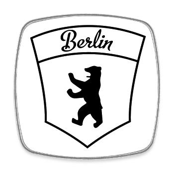 Berlin - Viereckiger Kühlschrankmagnet - Weiß - Vorne