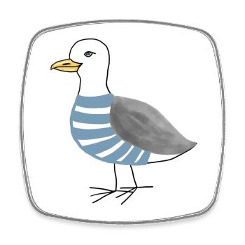 Möwe Maritim - Viereckiger Kühlschrankmagnet - Weiß - Vorne