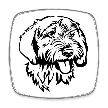 Basset Fauve de Bretagne - Square fridge magnet - white - Front