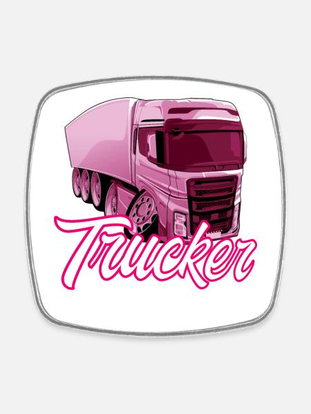Fille de camionneur - Magnet carré - blanc