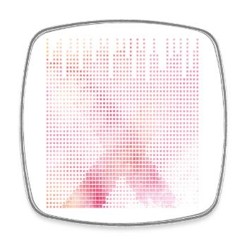 Futuristic pixel art. Letter X - Square fridge magnet - white - Front