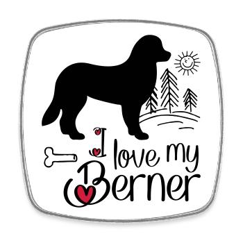 Bernersennehund - Square fridge magnet - white - Front