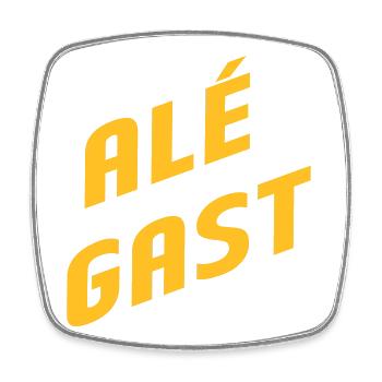Alé Gast - Antwerpener Dialekt - Viereckiger Kühlschrankmagnet - Weiß - Vorne