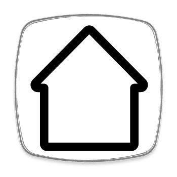 Minimales Hausumriss-Icon für Haus und Eigentum - Viereckiger Kühlschrankmagnet - Weiß - Vorne