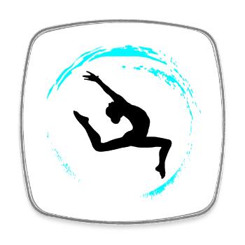Gymnastique rythmique - Magnet carré - blanc - Devant