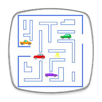 Course route, gamer, Gaming, racing bike, voitures - Magnet carré - blanc - Devant