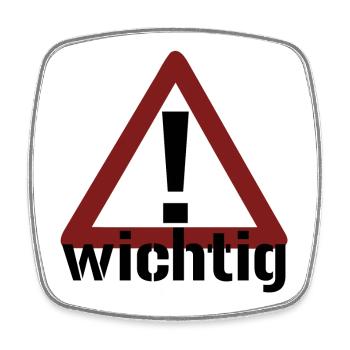 Achtung! Wichtig! - Viereckiger Kühlschrankmagnet - Weiß - Vorne