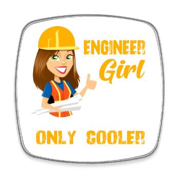 Engineer Women Ladies Funny - Square fridge magnet - white - Front