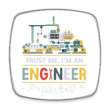 engineer - Square fridge magnet - white - Front