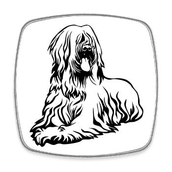 Briard - Magnet carré - blanc - Devant