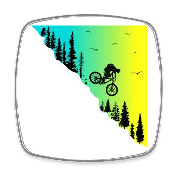 mountainbike downhill action outdoor Fahrrad bike - Viereckiger Kühlschrankmagnet - Weiß - Vorne