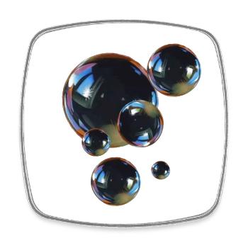 Reflective bubble art - Square fridge magnet - white - Front