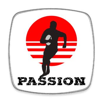 Le rugby - Magnet carré - blanc - Devant