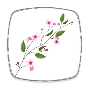 cherry blossom - Square fridge magnet - white - Front