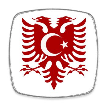 Albania Turkey Flag - Square fridge magnet - white - Front