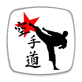 Karate Kick Yokogeri - Viereckiger Kühlschrankmagnet - Weiß - Vorne
