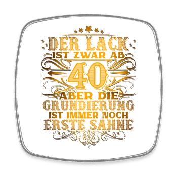 40. Geburtstag - Viereckiger Kühlschrankmagnet - Weiß - Vorne