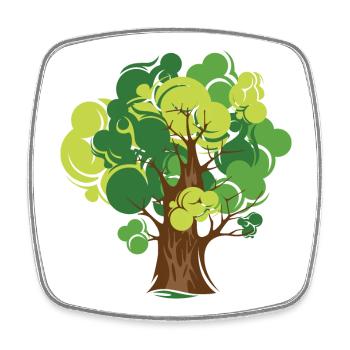 baum Natur nature bio illustration Wald Wälder - Viereckiger Kühlschrankmagnet - Weiß - Vorne