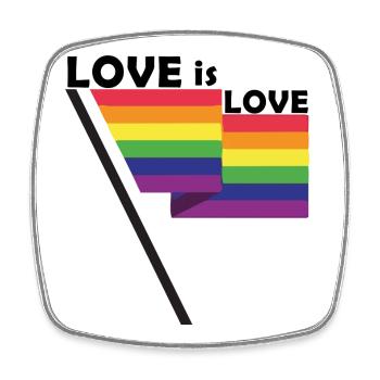 love is love flag - Viereckiger Kühlschrankmagnet - Weiß - Vorne