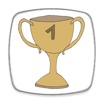 cup gold - Square fridge magnet - white - Front