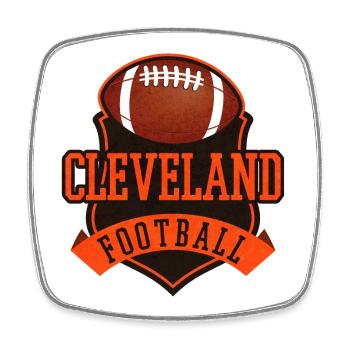 Cleveland Football Abzeichen Vintage - Viereckiger Kühlschrankmagnet - Weiß - Vorne
