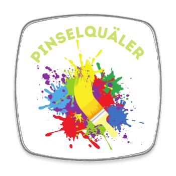Pinselquäler Maler Handwerker Lackierer Pinsel - Viereckiger Kühlschrankmagnet - Weiß - Vorne
