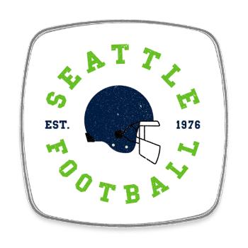 Seattle Football Vintage Helm - Viereckiger Kühlschrankmagnet - Weiß - Vorne