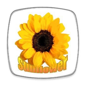 tournesol tournesol tournesol - Magnet carré - blanc - Devant