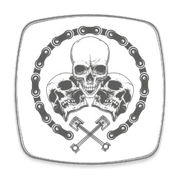 Dark Skull and Crossed Keys Design - Viereckiger Kühlschrankmagnet - Weiß - Vorne