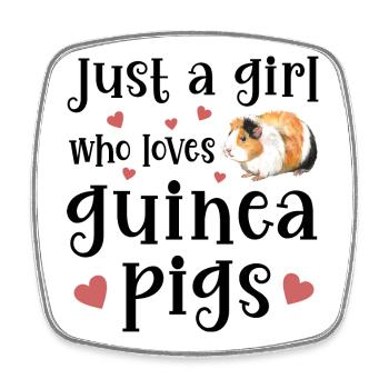 Guinea pig - Square fridge magnet - white - Front
