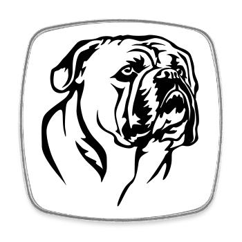 Continental Bulldog Kopf - Viereckiger Kühlschrankmagnet - Weiß - Vorne
