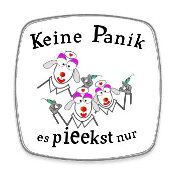 Keine Panik vor der Spritze - Viereckiger Kühlschrankmagnet - Weiß - Vorne