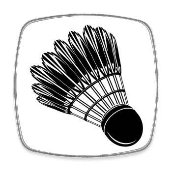 Badminton Badminton Badminton Drawing - Square fridge magnet - white - Front