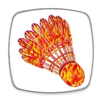 Badminton Badminton Fire Drawing - Square fridge magnet - white - Front