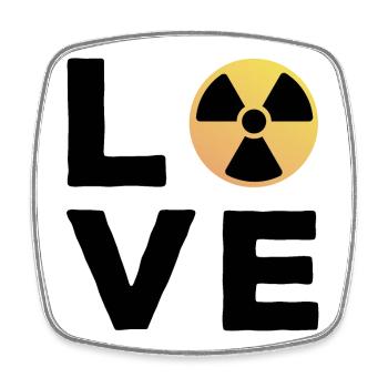 Love Cadeau Manip radio Radiologue Radiologie - Magnet carré - blanc - Devant