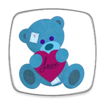 Bear in love - Square fridge magnet - white - Front
